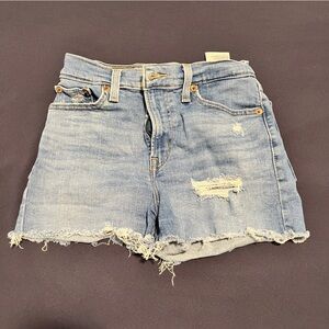 Levi's Blue Denim High Rise Shorts